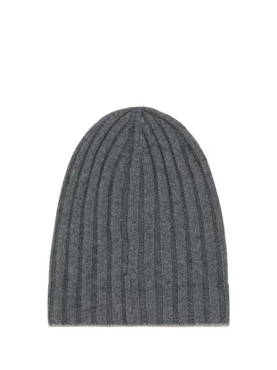 Brunello Cucinelli Beanie Hat In Grigio Scuro