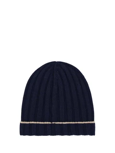 Brunello Cucinelli Cashmere Beanie In Navy