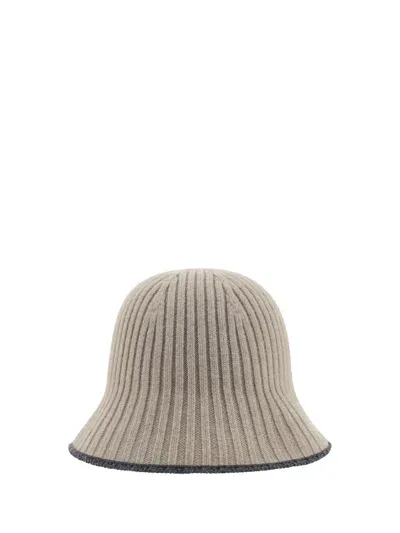 Brunello Cucinelli Virgin Wool-blend Bucket Hat In Beige