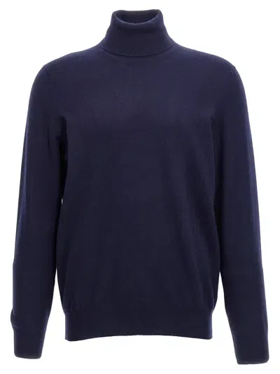 Brunello Cucinelli Cashmere Turtleneck Sweater Sweater, Cardigans In Navy+grigio Scuro