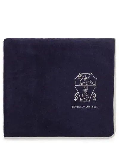 Brunello Cucinelli Contrast-trim Beach Towel In Blau