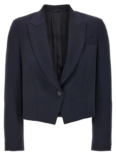 Brunello Cucinelli Cropped Blazer In Blue