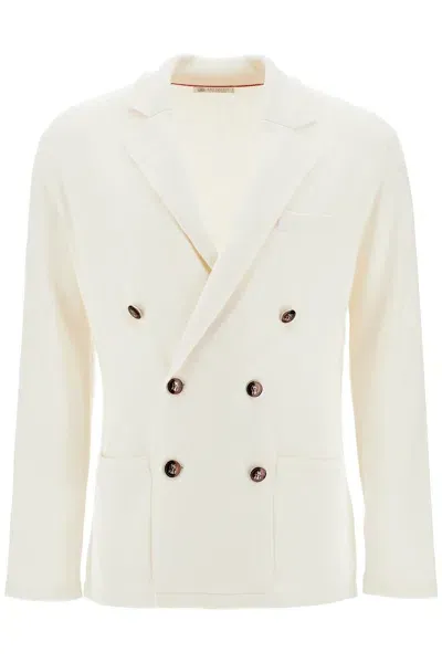 Brunello Cucinelli Double-breasted Cashmere Cardigan In White