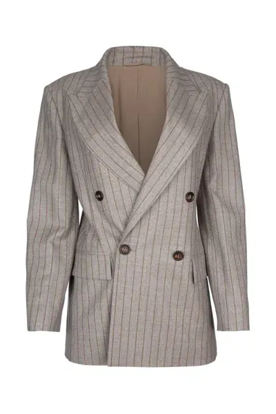 Brunello Cucinelli Jackets And Vests In Grey