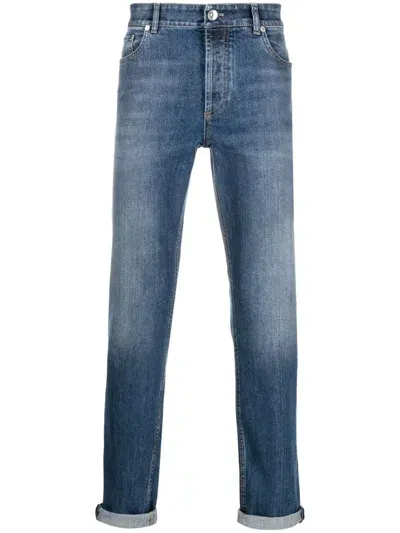 Brunello Cucinelli Denim Pants In Blue