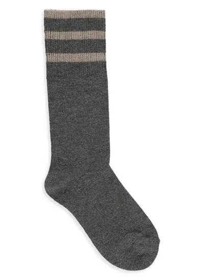 Brunello Cucinelli Luxe Detailed Long Socks In Grey