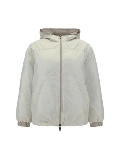 Brunello Cucinelli Reversible Down Jacket In White