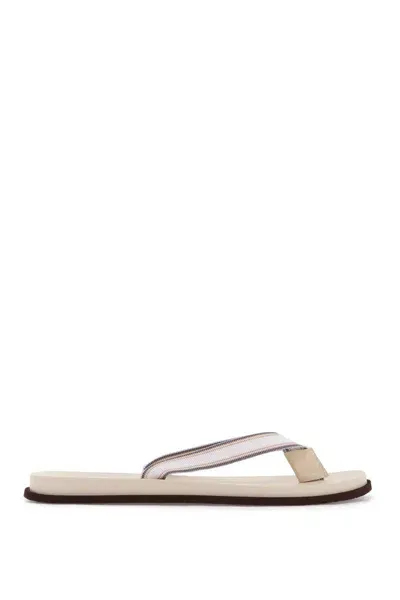 Brunello Cucinelli Rubber Flip-flop Slides In Brown