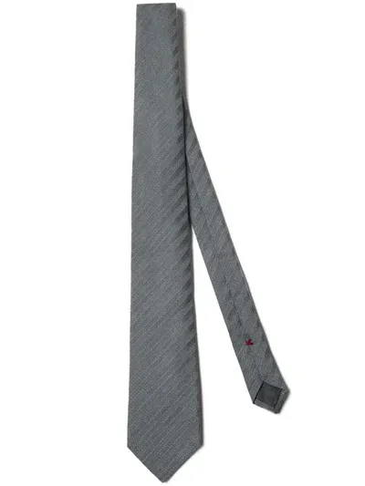 Brunello Cucinelli Stripe-detailing Tie In Grey