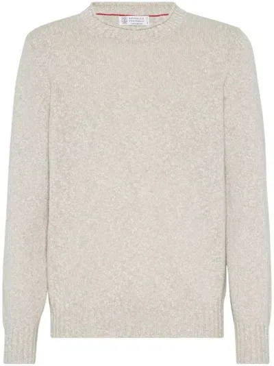 Brunello Cucinelli Long-sleeve Cashmere Jumper In Beige