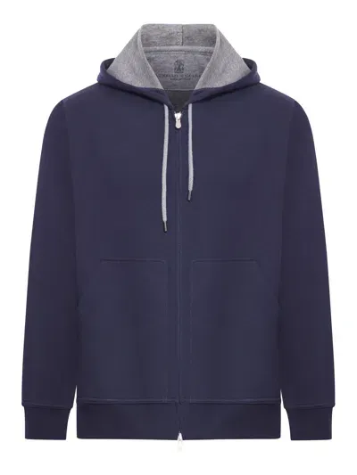 Brunello Cucinelli Leisure Sweatshirt In Blue