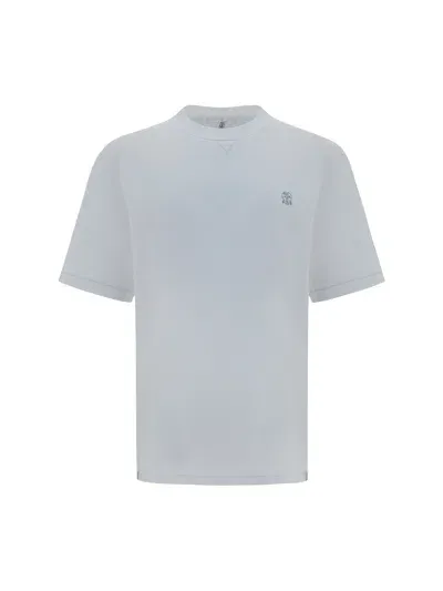 Brunello Cucinelli T-shirt In Bianco Ottico Tp