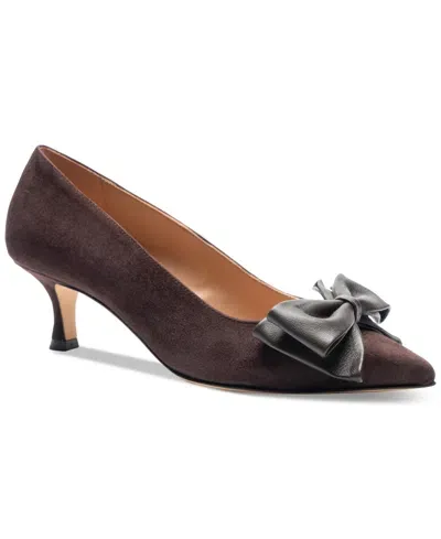 Bruno Magli Nadia Pointed Toe Kitten Heel Pump In Brown Suede