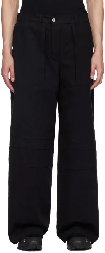 Bryan Jimene`z Ssense Exclusive Black Pleat Trousers