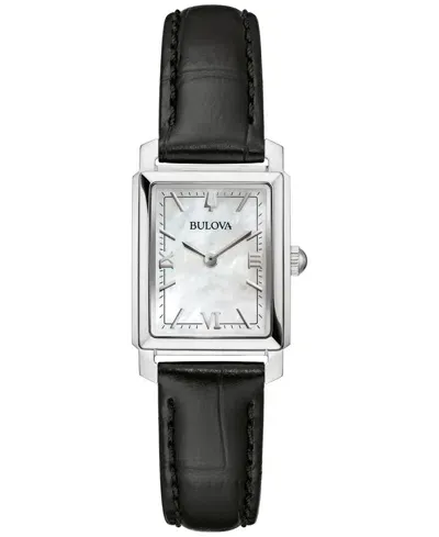 Bulova Women's Sutton Black Leather Strap Watch 21mm In No Color