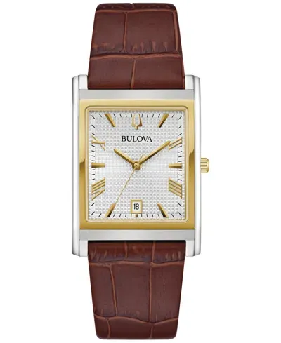 Bulova Men's Sutton Brown Leather Strap Watch 29mm In No Color