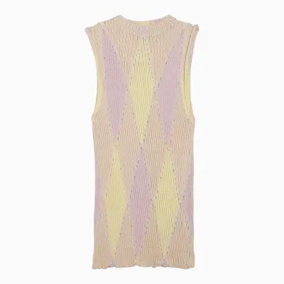 Burberry Diamond Knit High-neck Tank Top In Multicolor