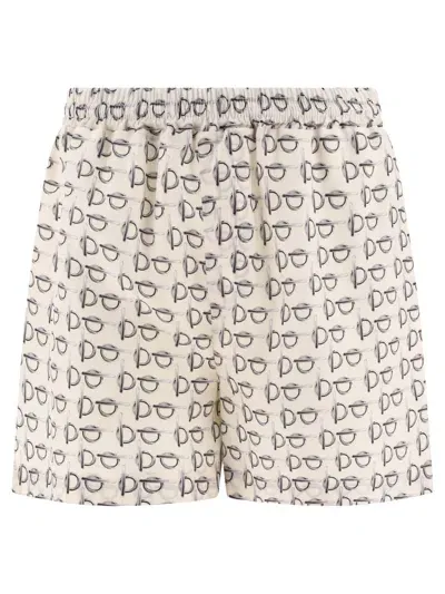 Burberry B-motif Shorts In White