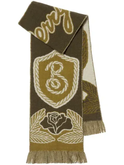 Burberry B Shield Cashmere-blend Scarf In Brown