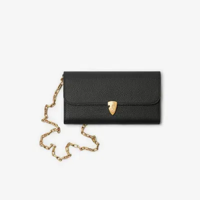 Burberry B Shield Chain Strap Wallet In Black