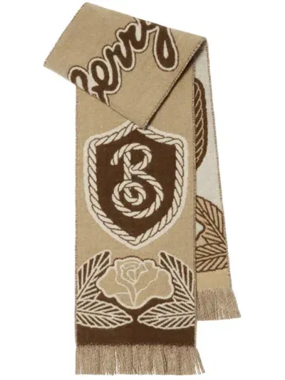 Burberry B Shield Scarf In Neutrals