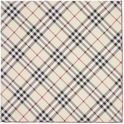 Burberry Beige Check Silk Scarf In Stone