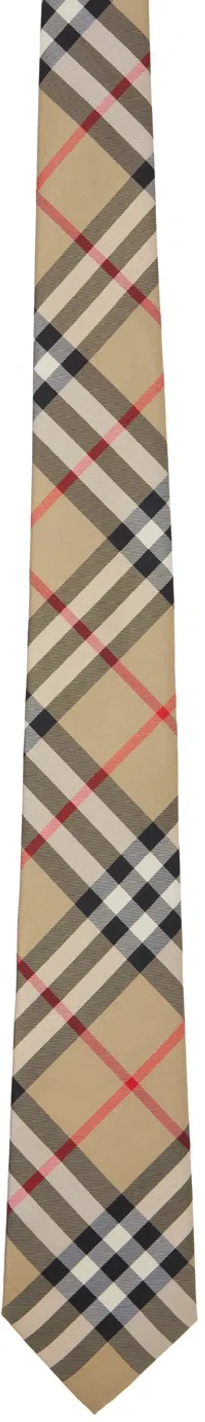 Burberry Beige Check Tie In Archive Beige