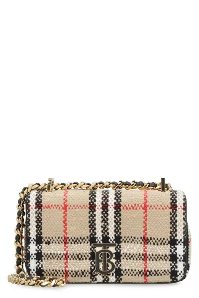 Burberry Beige Chevron Mini Crossbody Handbag