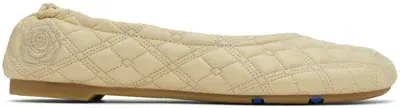 Burberry Beige Leather Sadler Ballerina Flats