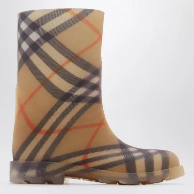 Burberry Beige Marsh Check Rubber Boot