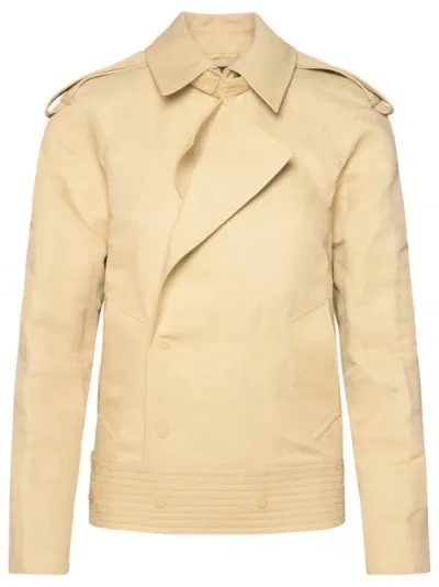 Burberry Beige Paper-fibre Blend Jacket In Cream