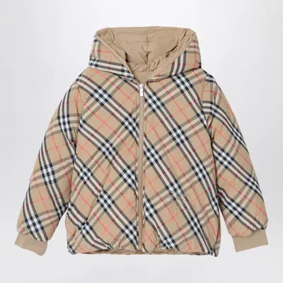 Burberry Kids' Beige Reversible Check Pattern Jacket