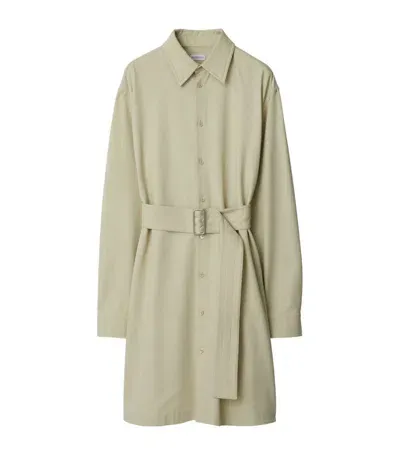 Burberry Belted Cut-out Shirt Dress In Plaster