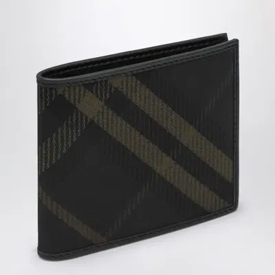 Burberry Bi-fold Wallet With Check Pattern In Black