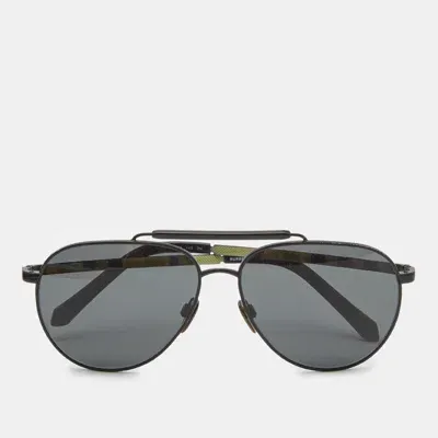 Pre-owned Burberry Black B 3097 Aviator Sunglasses