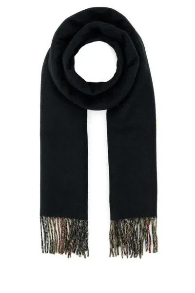 Burberry Black Cashmere Reversible Scarf In Arcbeigeblack