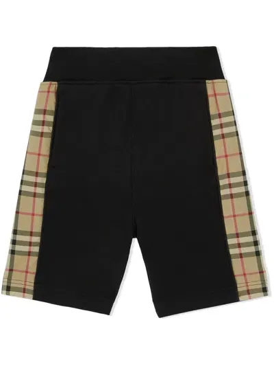 Burberry Kids' Vintage Check Panel Shorts In Black