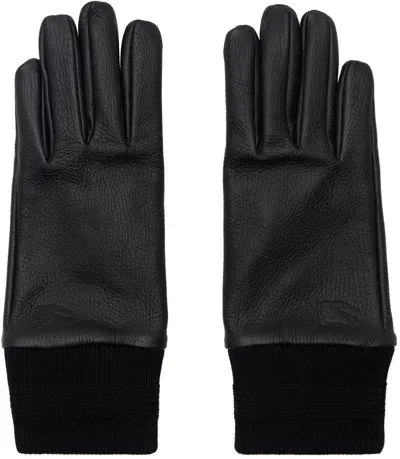 Burberry Black Leather Gloves