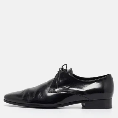 Pre-owned Burberry Black Leather Lace Up Oxfords Size 43