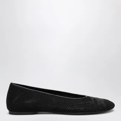 Burberry Black Mesh Ballerina With Logo