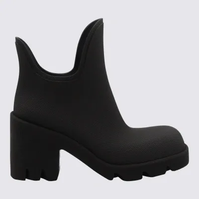 Burberry Black Rubber Marsh Heel Boots