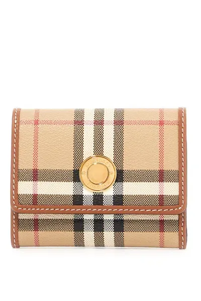 Burberry Book Wallet In Faux Leather In Beige