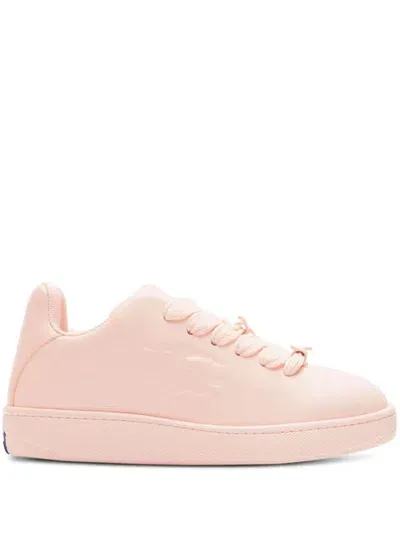 Burberry Box Leather Sneakers In Pink