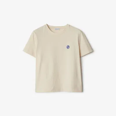 Burberry Boxy Cotton T-shirt In Beige