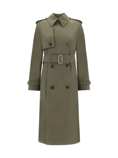 Burberry Breasted Trench Jacket In Multicolor