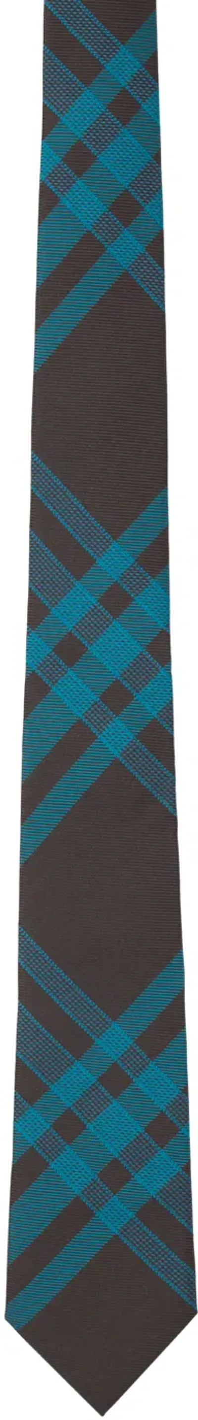 Burberry Check Silk Tie In Brown