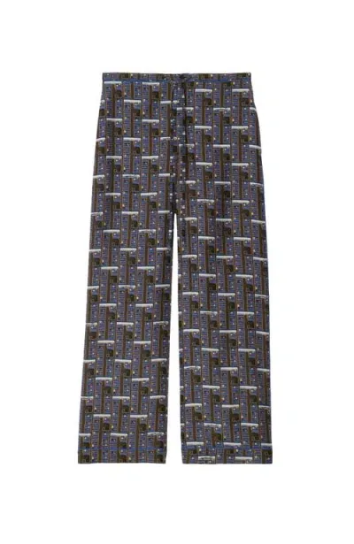 Burberry Bus Silk Pyjama Trousers In Knight