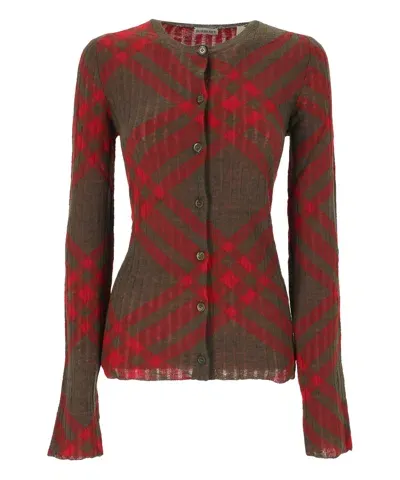 Burberry Cardigan In Red