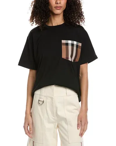 Burberry Carrick Check T-shirt In Black