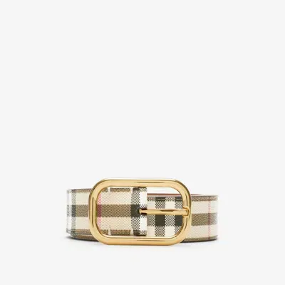 Burberry Check Belt In Archive Beige/gold